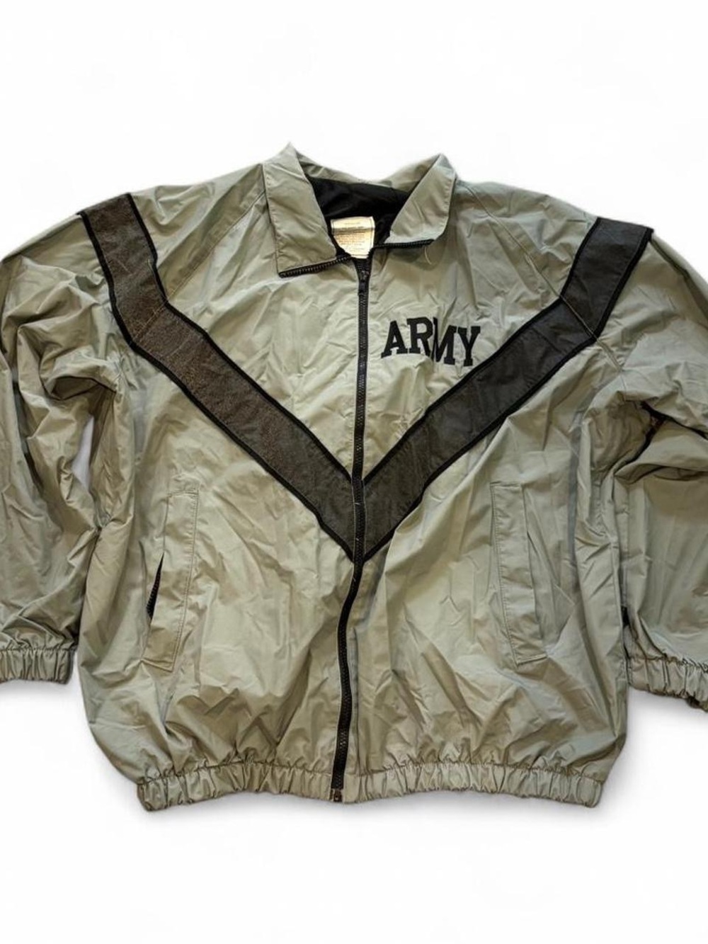 U.S. Army Olive Green Windbreaker with Black Chevron